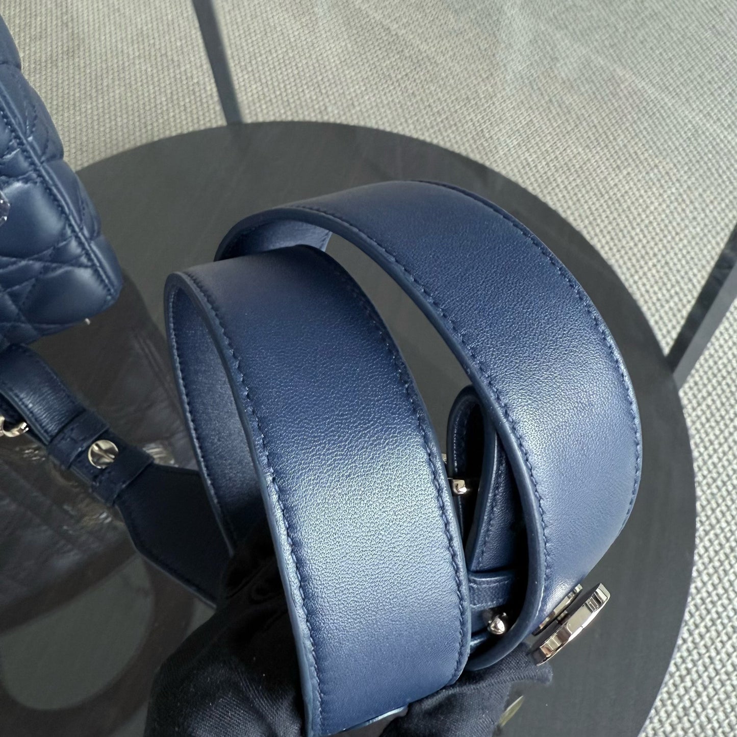 DIO Lady Petit - Dark Blue Cannage Lambskin, Gold Hardware