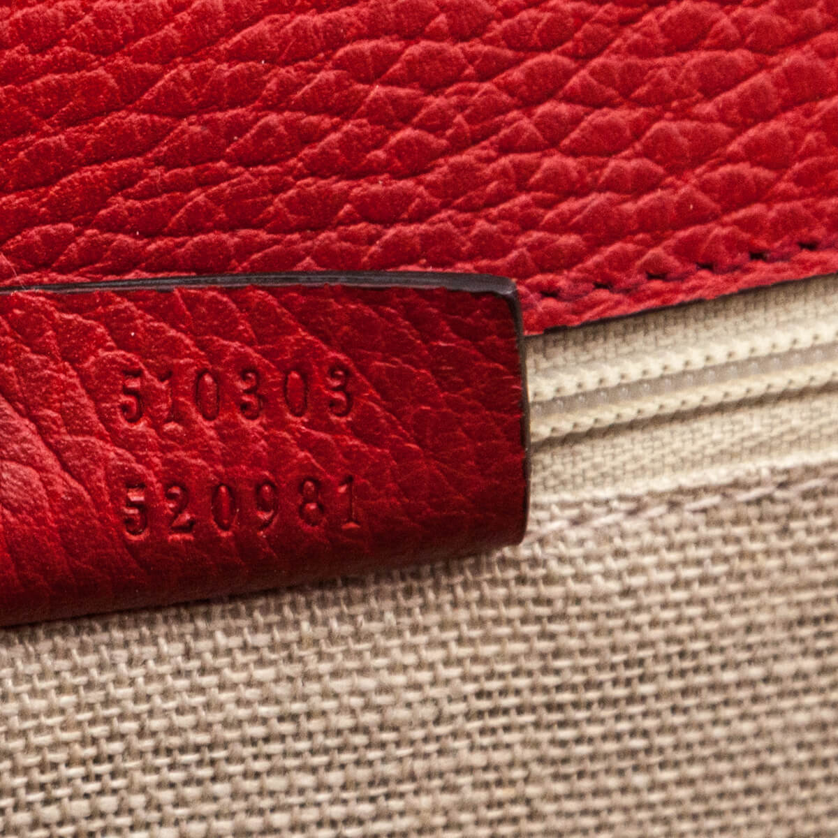 Kovancy Red Dollar Calfskin Interlocking G Shoulder Bag