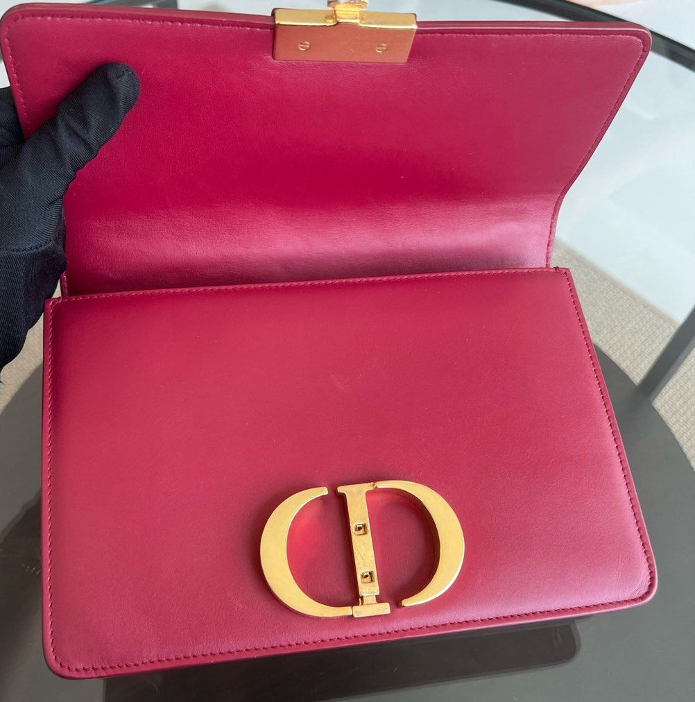 Kovancy 30 Montaigne - Sac bandoulière moyen en cuir de veau rouge GHW