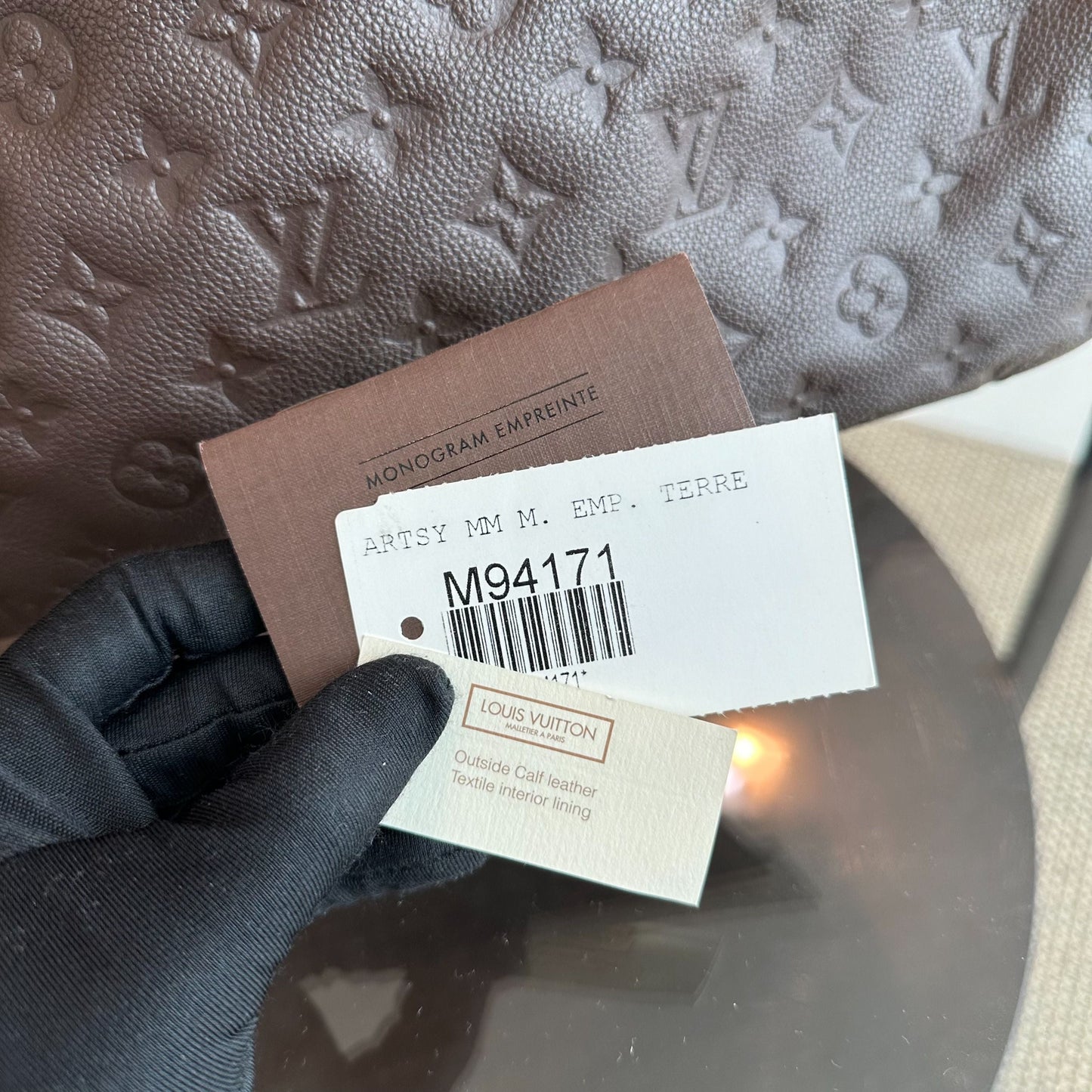 Kovancy Sac à main Artsy MM Monogram Empreinte en cuir marron