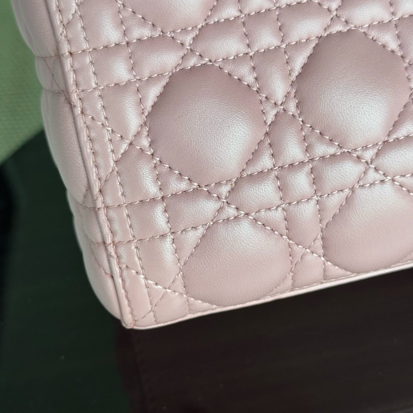 DIO Lady Medium - Pink Cannage lambskin Silver-tone hardware