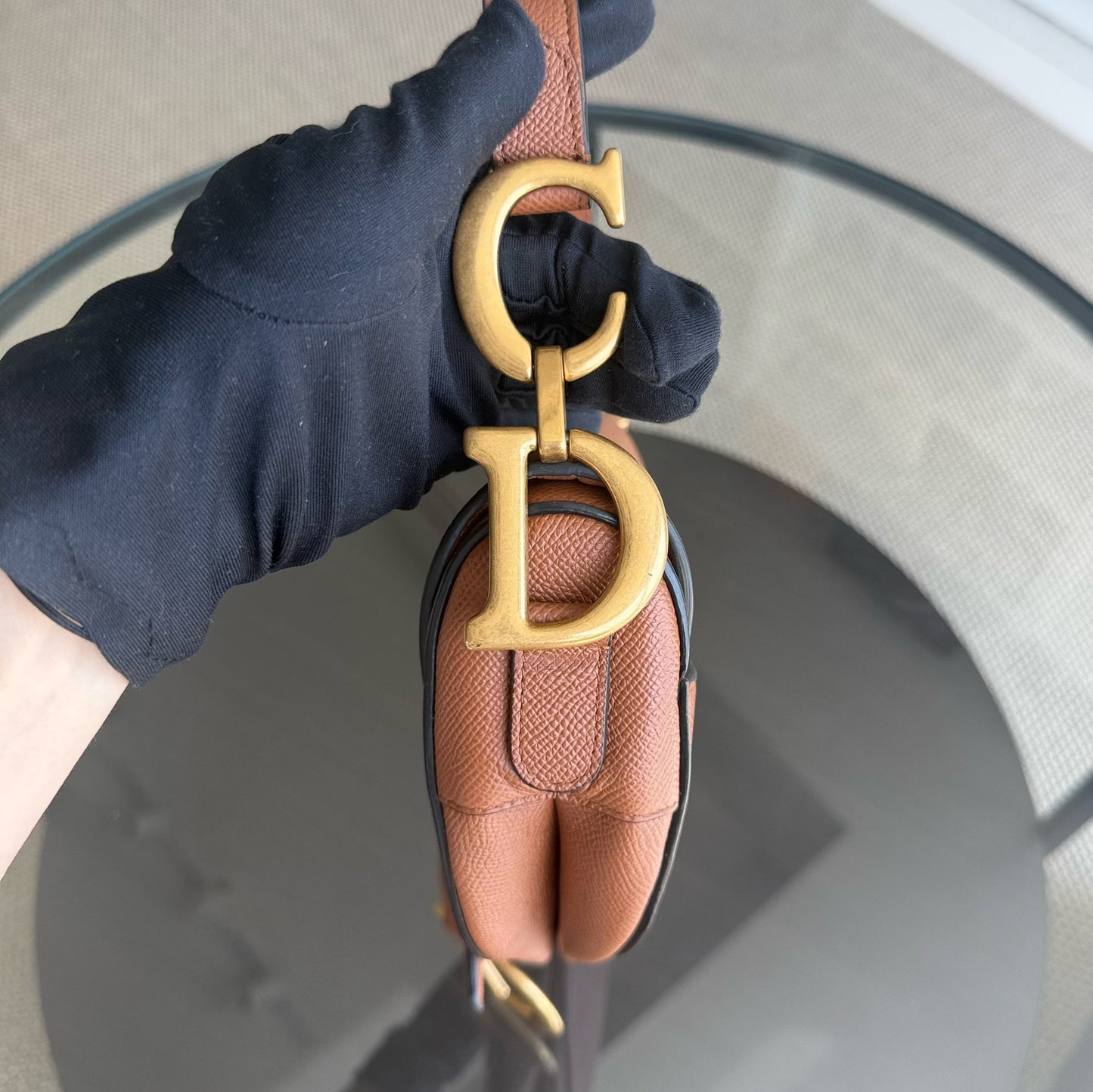 Kovancy Selle Medium - Cuir de veau grainé, accastillage caramel doré