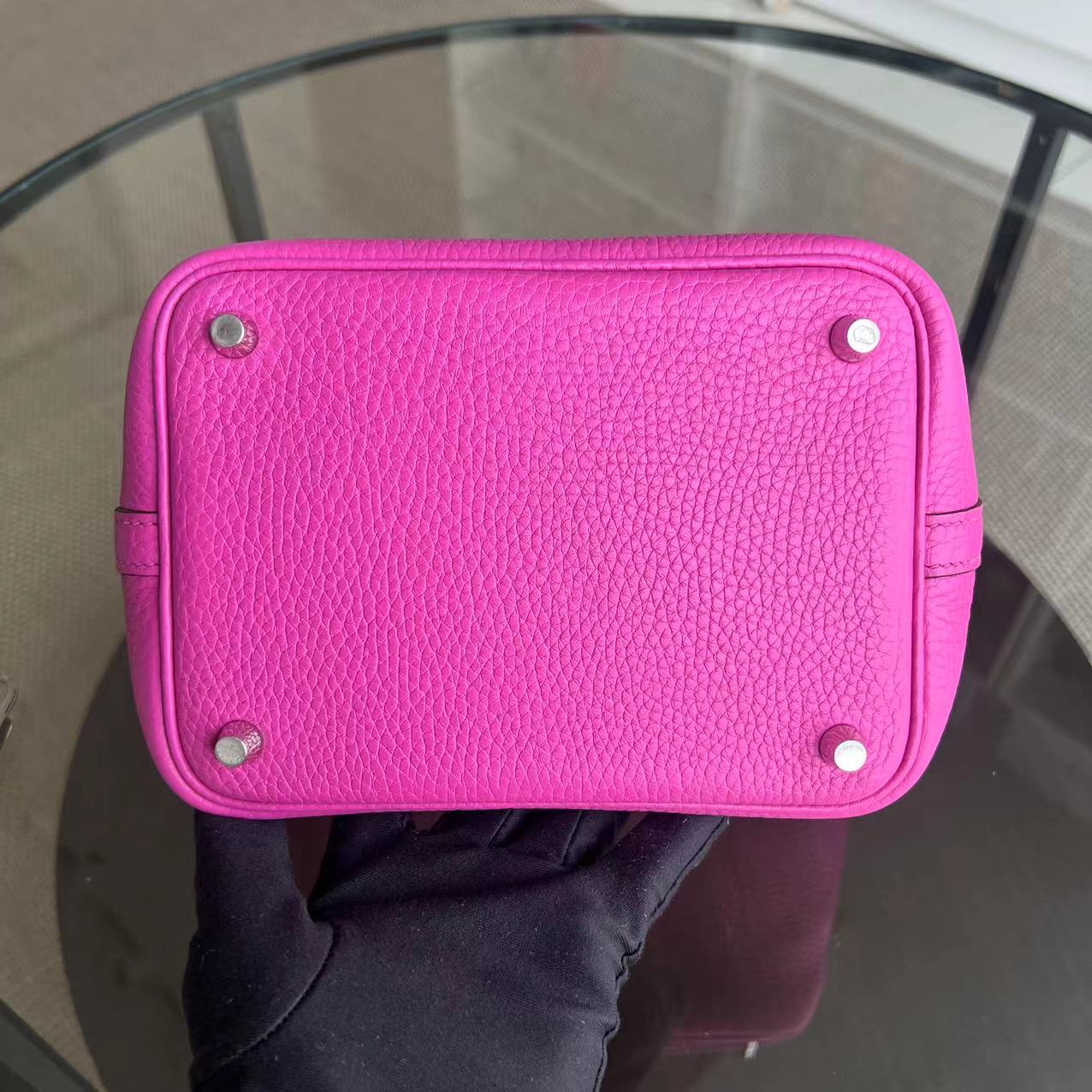 Hermès Picotin 18 Clemence C Stamp Rose Vif Silver Hardware