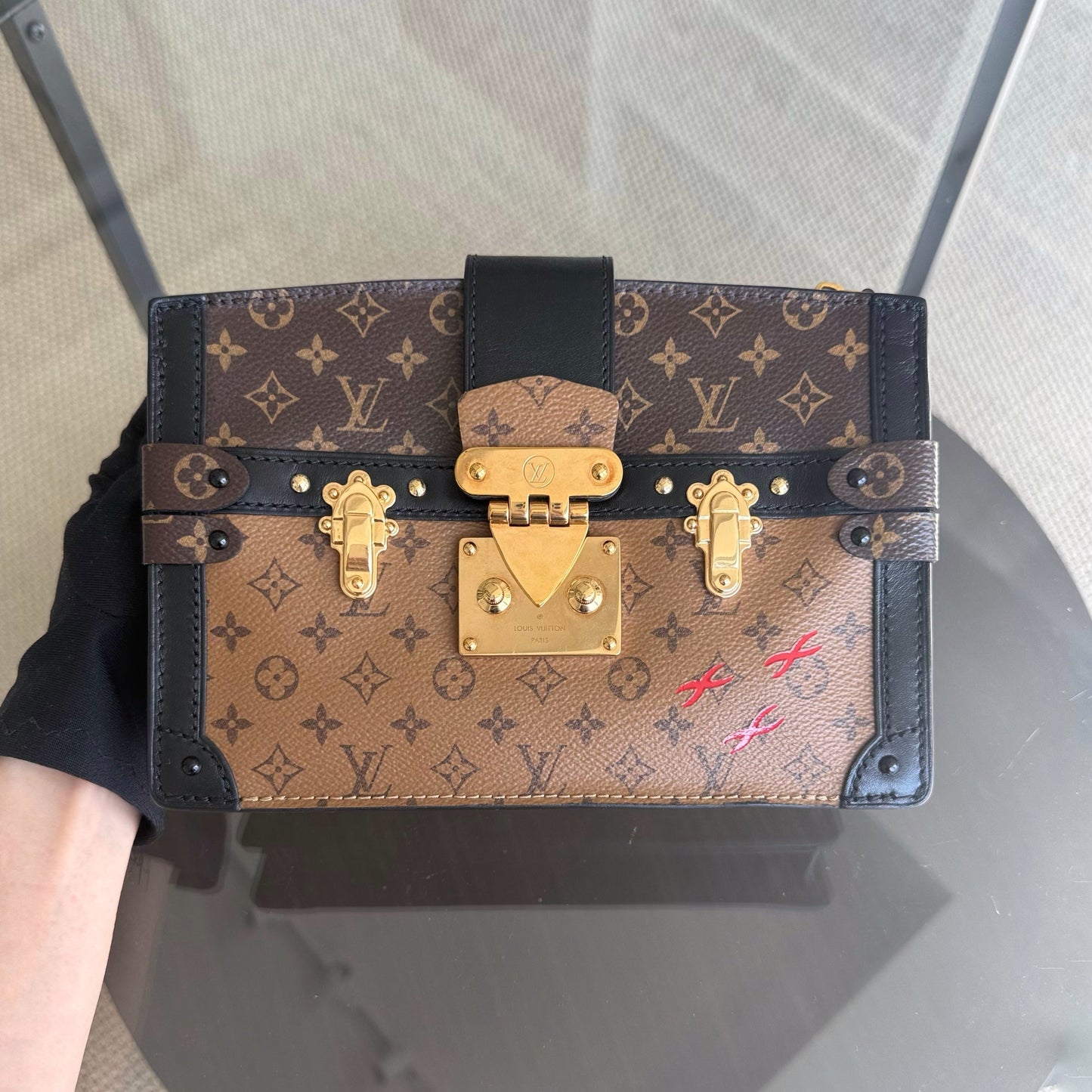 Kovancy Pochette Malle - Toile Monogram Reverse Brown Quincaillerie dorée
