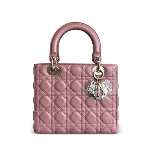 Kovancy Lady Taille moyenne - Cuir d'agneau Cannage, finitions dorées, sans bandoulière