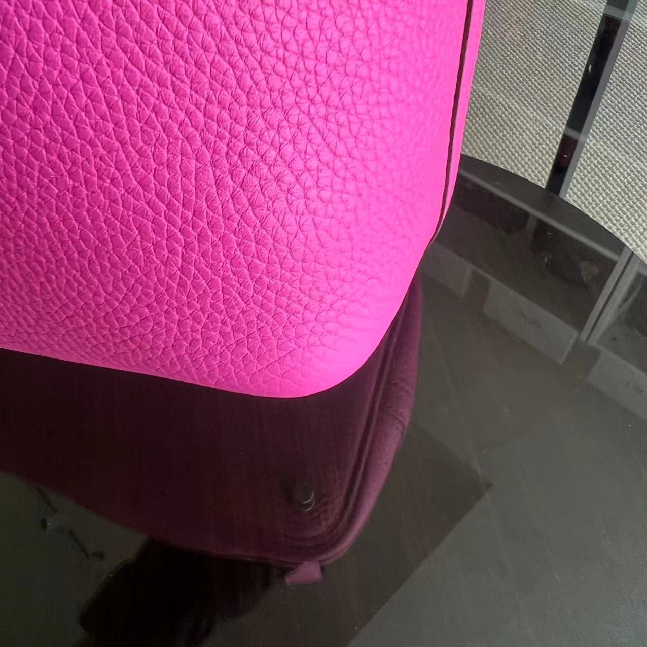 Hermès Picotin 18 Clemence C Stamp Rose Vif Silver Hardware