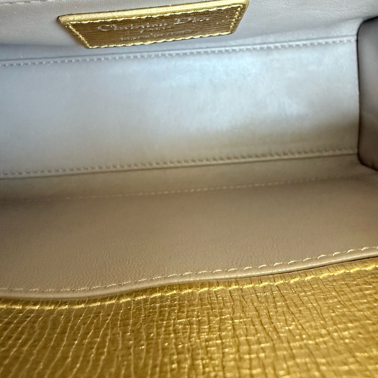 Kovancy Lady Petit - Cuir de veau métallisé Cannage, accessoires dorés et argentés
