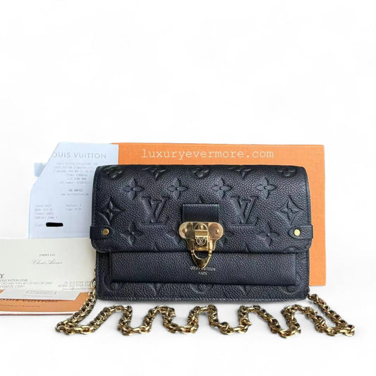 Kovancy Vavin Chain WOC Portefeuille Sur Chaîne Empreinte Noir Matériel Or Noir