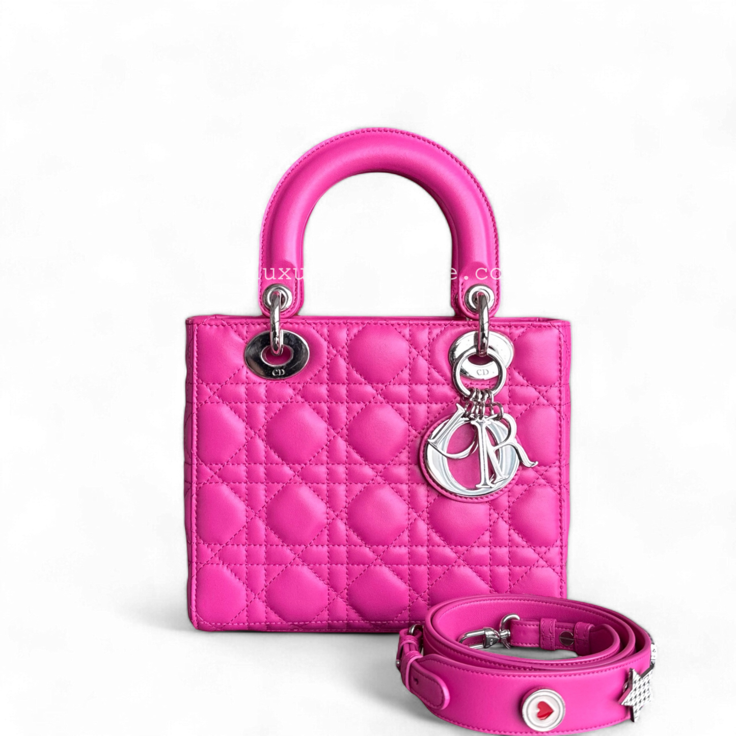 Kovancy Lady Petit - Cannage Lambskin Barbie Rose Argent Quincaillerie