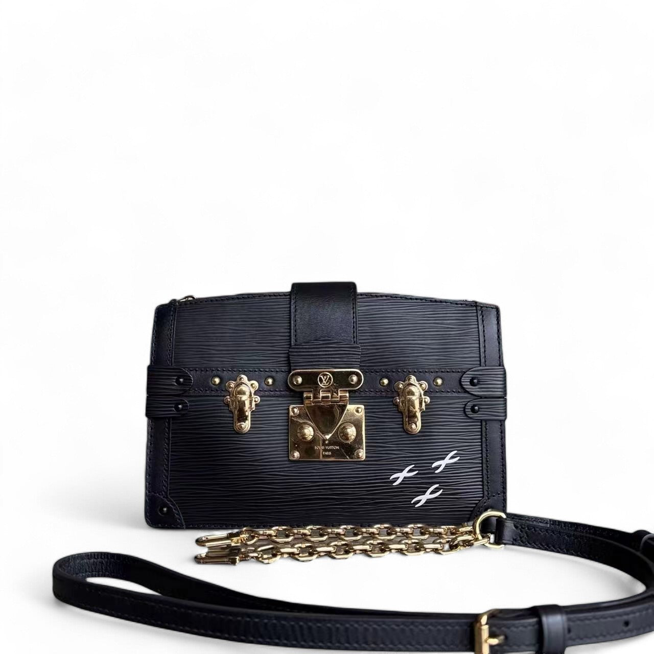 LVT Trunk Pouch - Black Epi Leather Gold Hardware