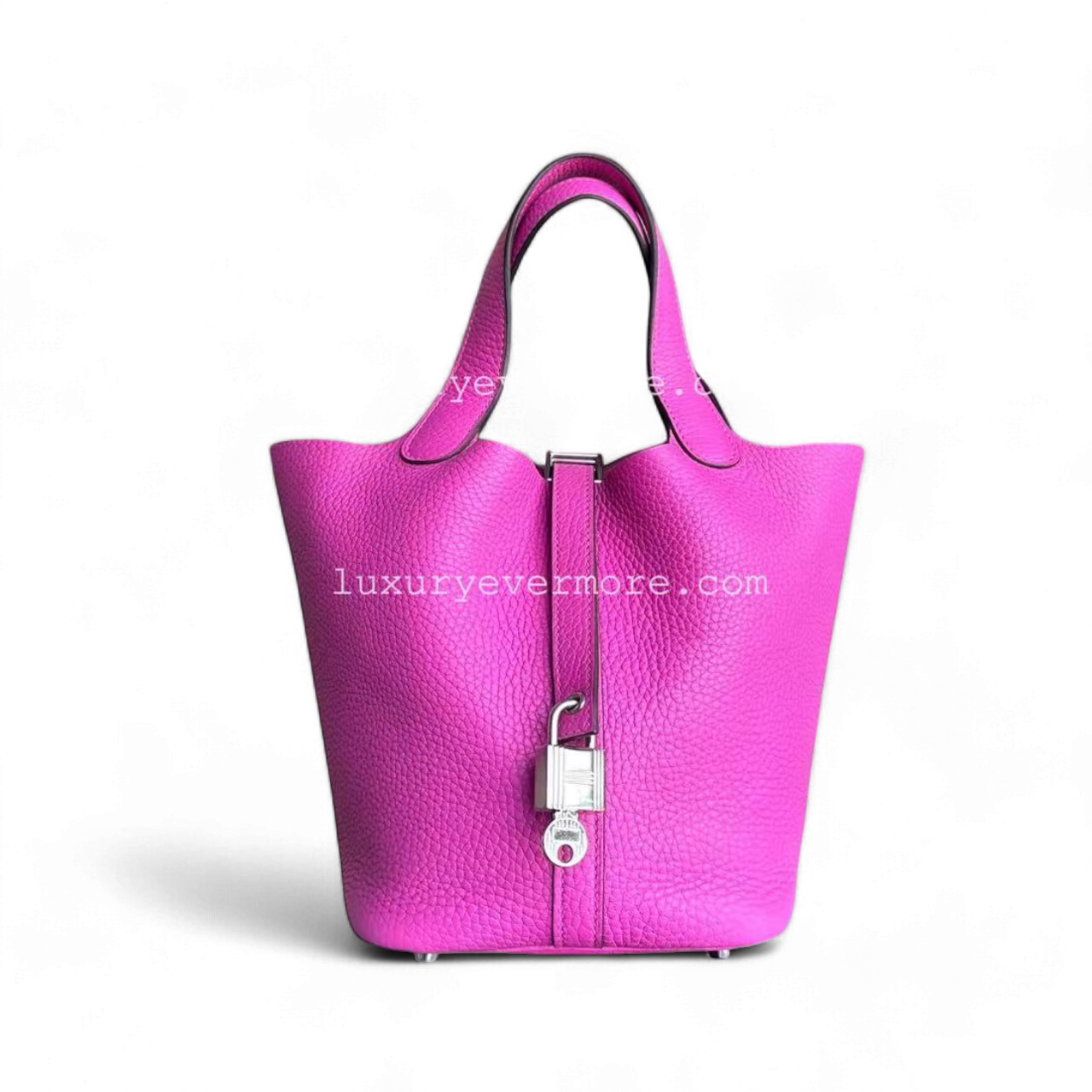 Hermès Picotin 18 Clemence C Stamp Rose Vif Silver Hardware
