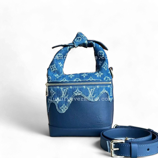 Kovancy Sac à main Japanese Cruiser Denim Bleu