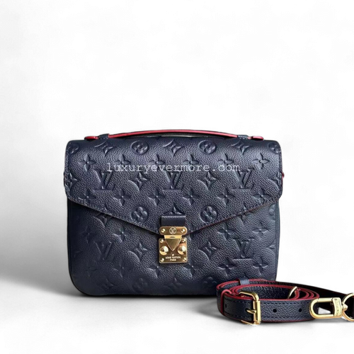 Kovancy Pochette Metis Calfskin Empreinte Marine Rouge Matériel Doré