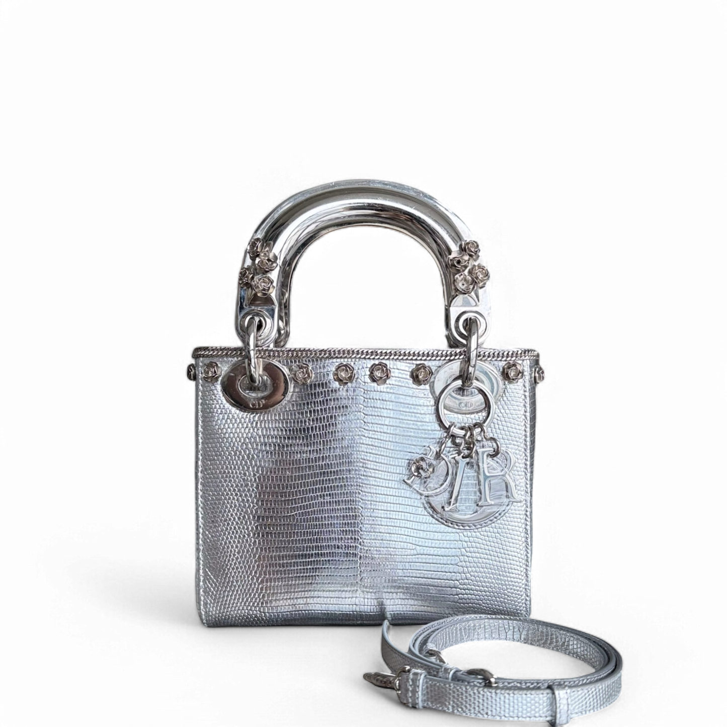 Kovancy Lady Mini - Exotic Lizard Metallic Édition limitée Quincaillerie argentée