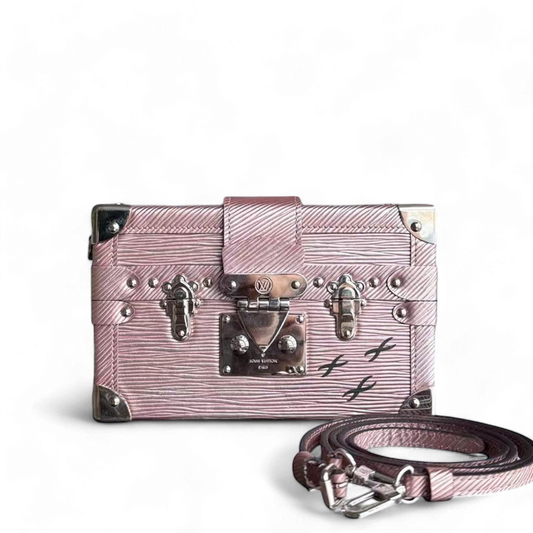 Kovancy Petite Malle Métallisé Or Rose Epi Quincaillerie Argent