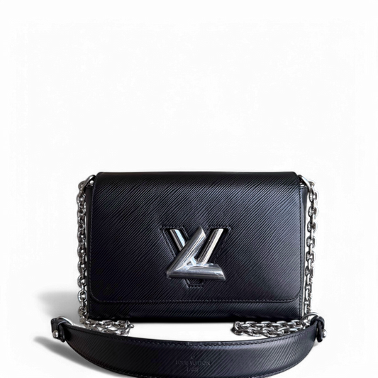 Kovancy Twist Medium MM - Cuir EPI Noir Quincaillerie Argentée