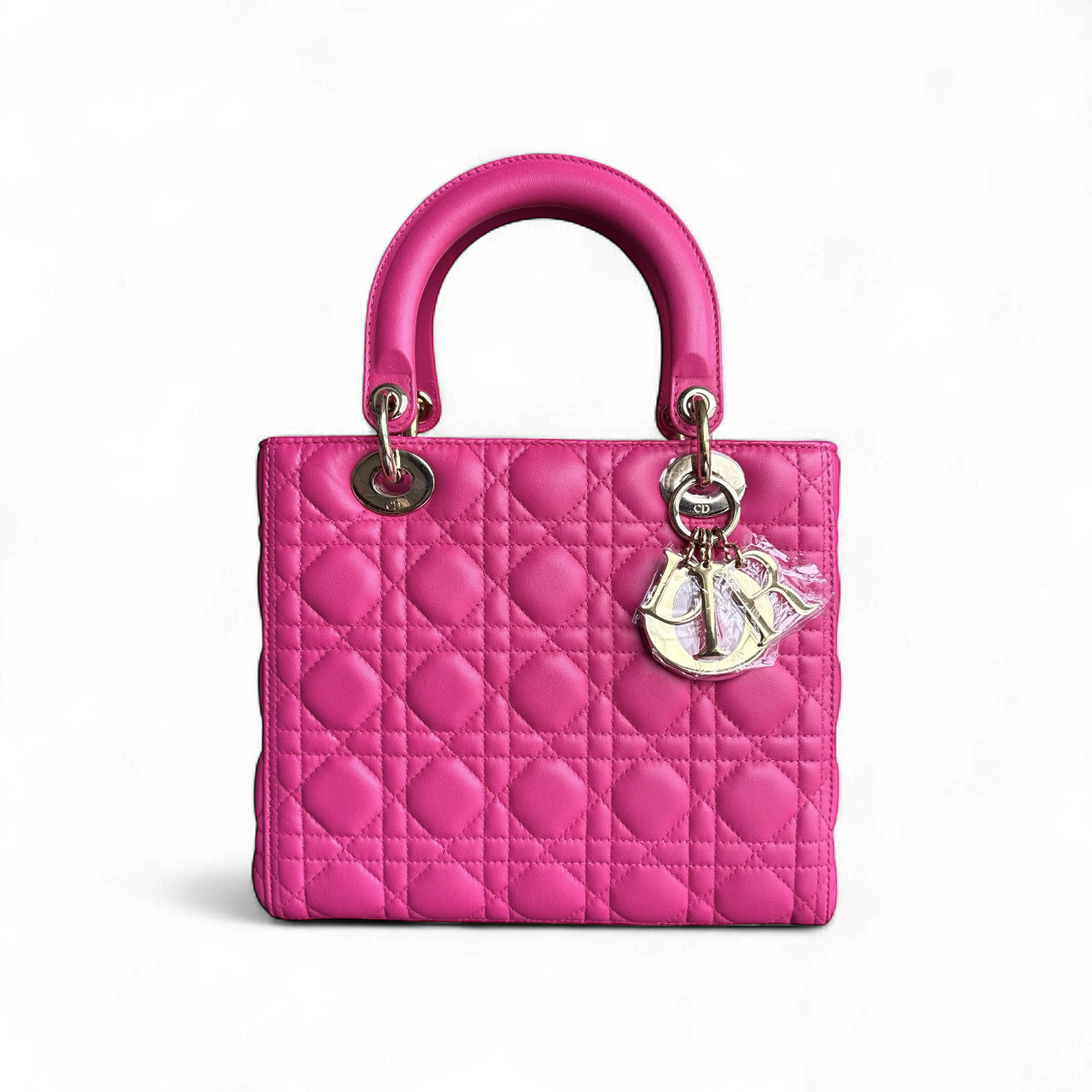 Kovancy Lady Moyen - Cuir d'agneau Cannage Rose Quincaillerie dorée SANS SANGLE