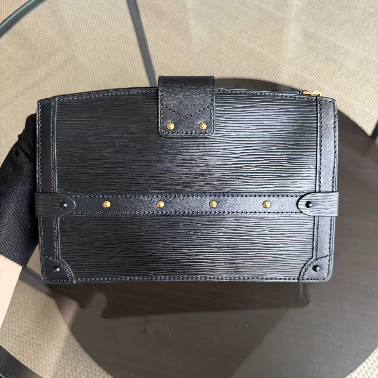 LVT Trunk Pouch - Black Epi Leather Gold Hardware