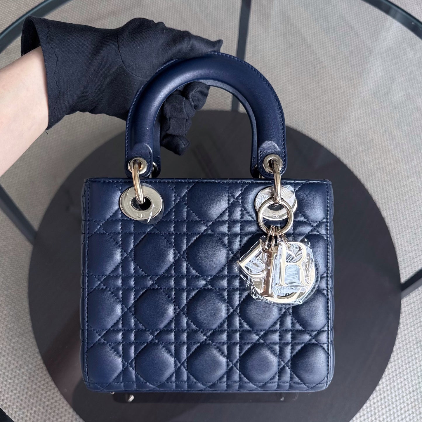 DIO Lady Petit - Dark Blue Cannage Lambskin, Gold Hardware