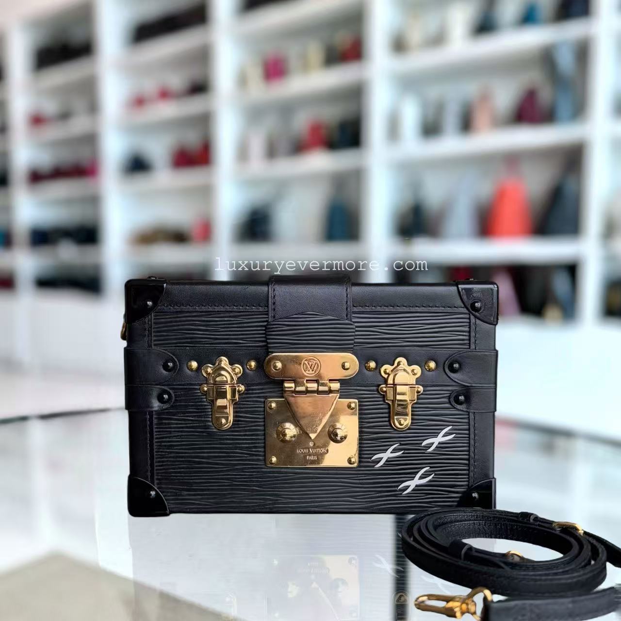 Kovancy Petite Malle - Sac bandoulière en cuir noir EPI