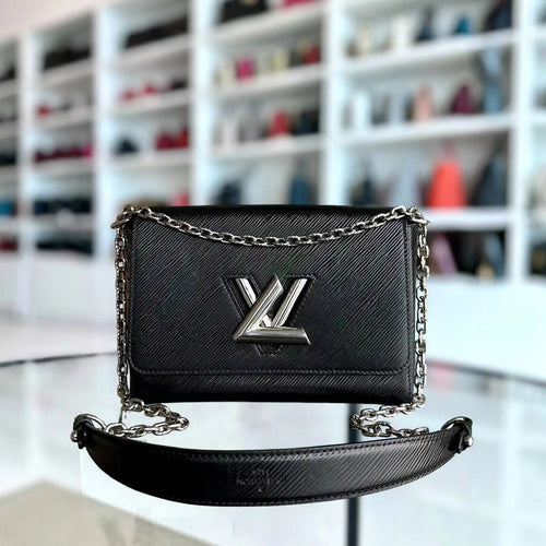 LV Twist MM Black Epi Leather SHW