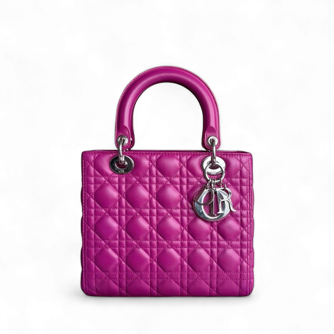 Kovancy Lady Moyen - Cuir d'agneau Cannage violet Quincaillerie argentée SANS SANGLE