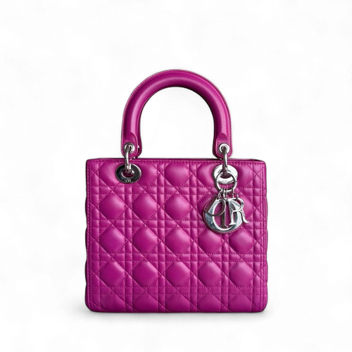 Kovancy Lady Moyen - Cuir d'agneau Cannage violet Quincaillerie argentée SANS SANGLE