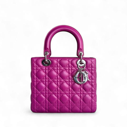 Kovancy Lady Moyen - Cuir d'agneau Cannage violet Quincaillerie argentée SANS SANGLE