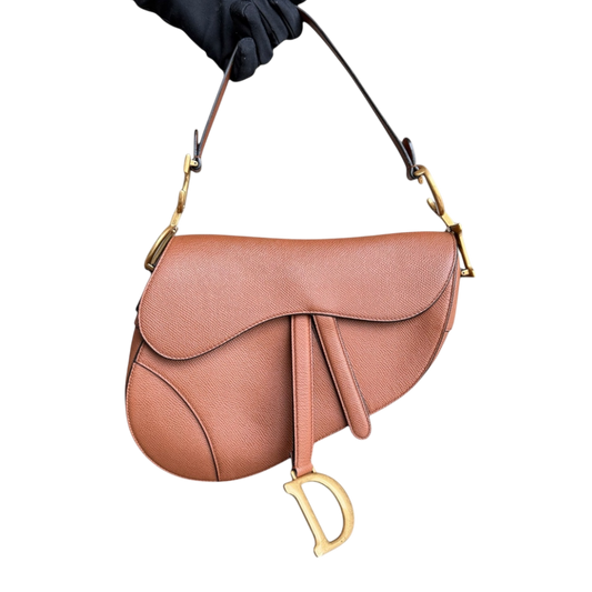 Kovancy Selle Medium - Cuir de veau grainé, accastillage caramel doré
