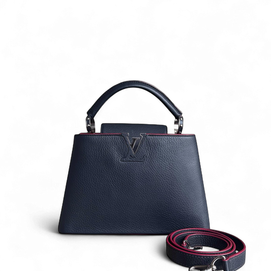 Kovancy Capucines BB - Cuir de veau grainé Taurillon Marine Rogue Bleu marine