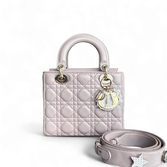 Kovancy Lady Petit rabat - Cuir d'agneau Cannage, finitions dorées
