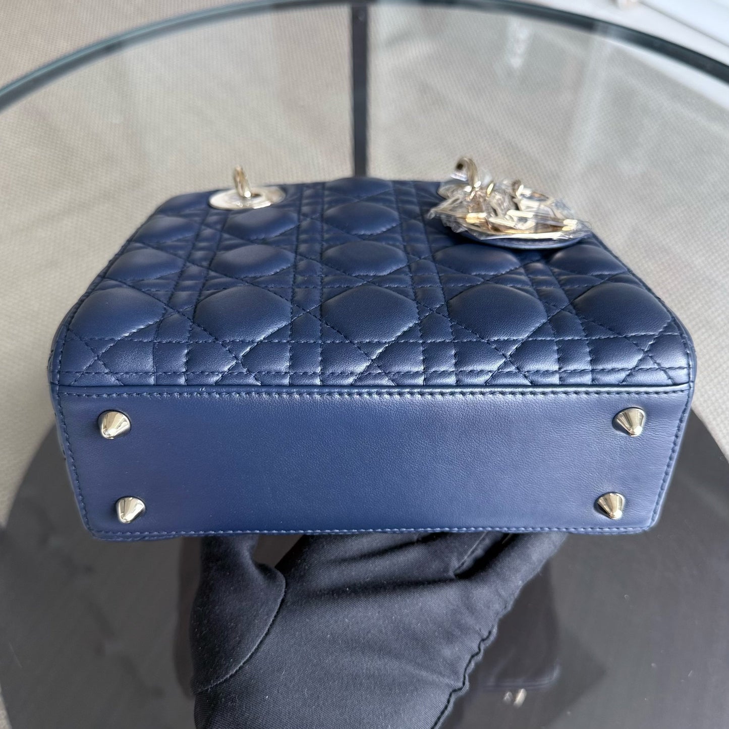 DIO Lady Petit - Dark Blue Cannage Lambskin, Gold Hardware