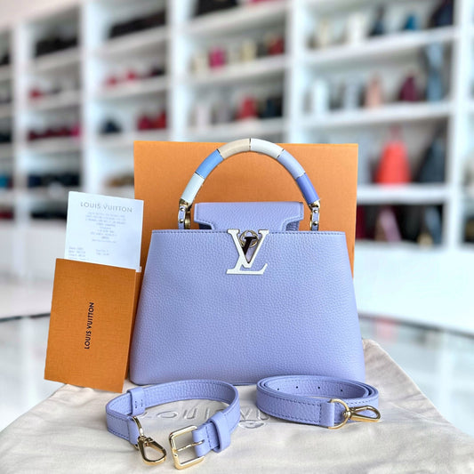 Kovancy Capucines BB Cuir Taurillon Cuir de Veau RFID Violet Clair