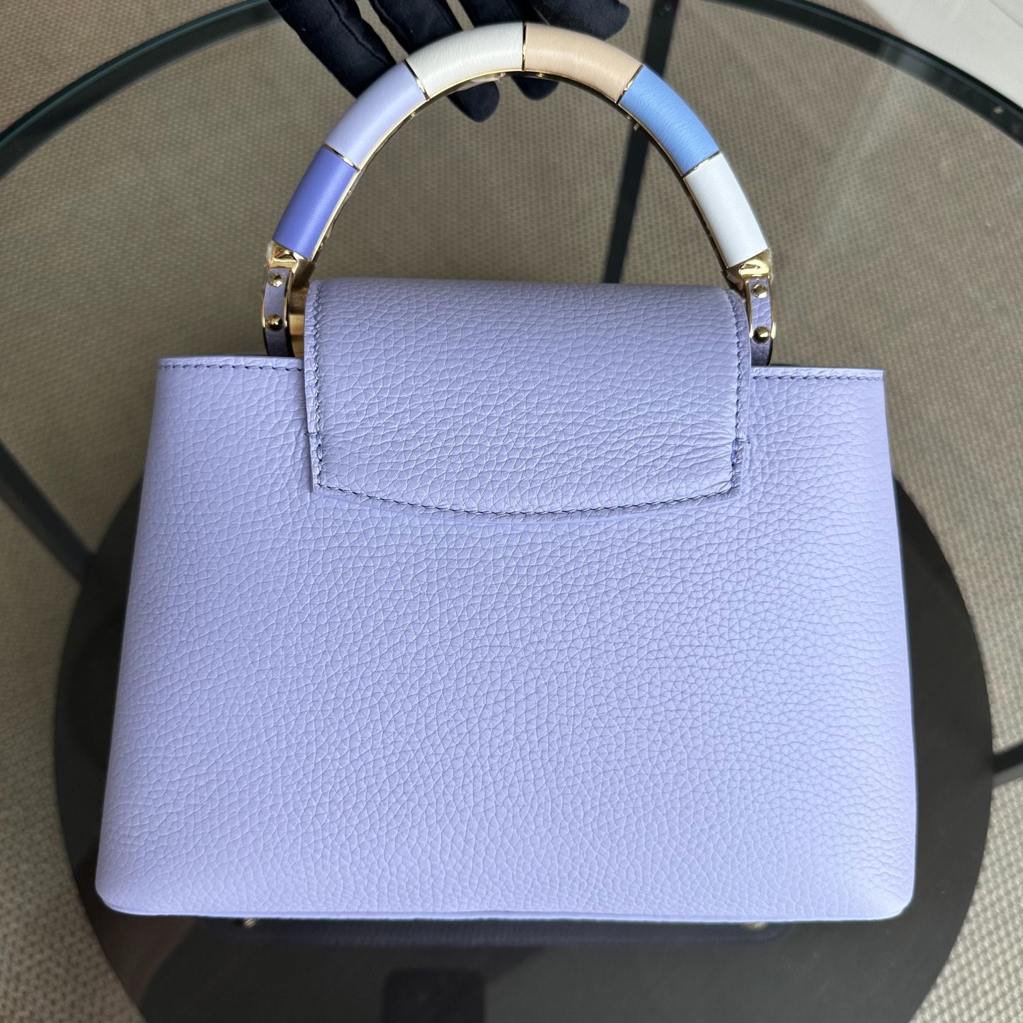 Capucines BB Taurillon Leather Calfskin RFID Light Purple LVT