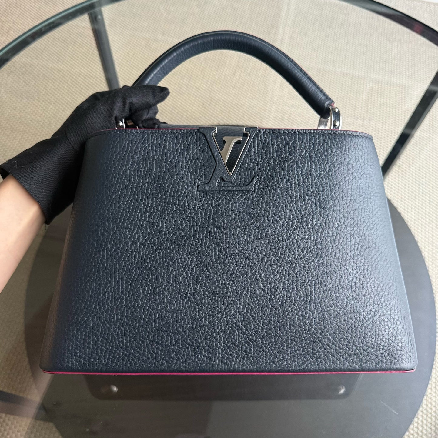 LVT Capucines BB - Taurillon Grained Calfskin Marine Rouge Navy Blue