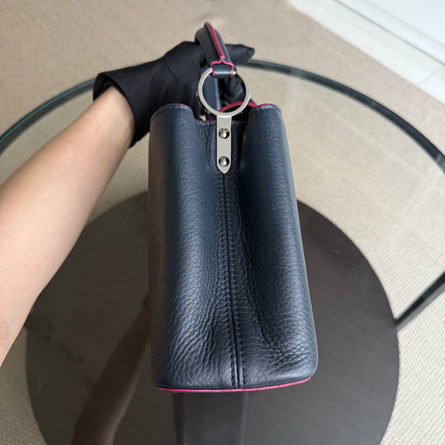 LVT Capucines BB - Taurillon Grained Calfskin Marine Rouge Navy Blue