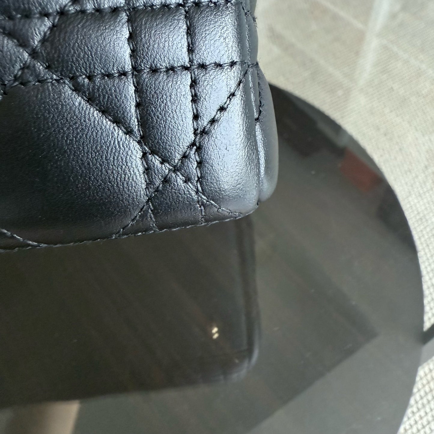 DIO Lady Medium - Black Cannage Lambskin and Gold-Tone Hardware