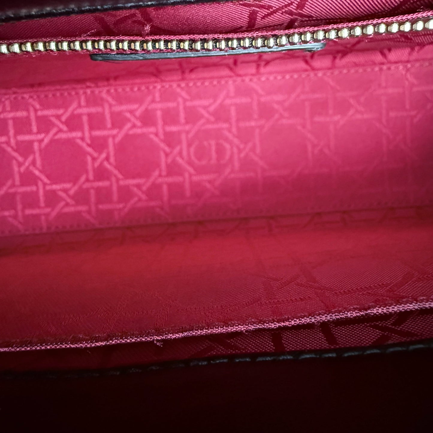 DIO Lady Petit flap bag - Black Cannage lambskin and gold-tone hardware