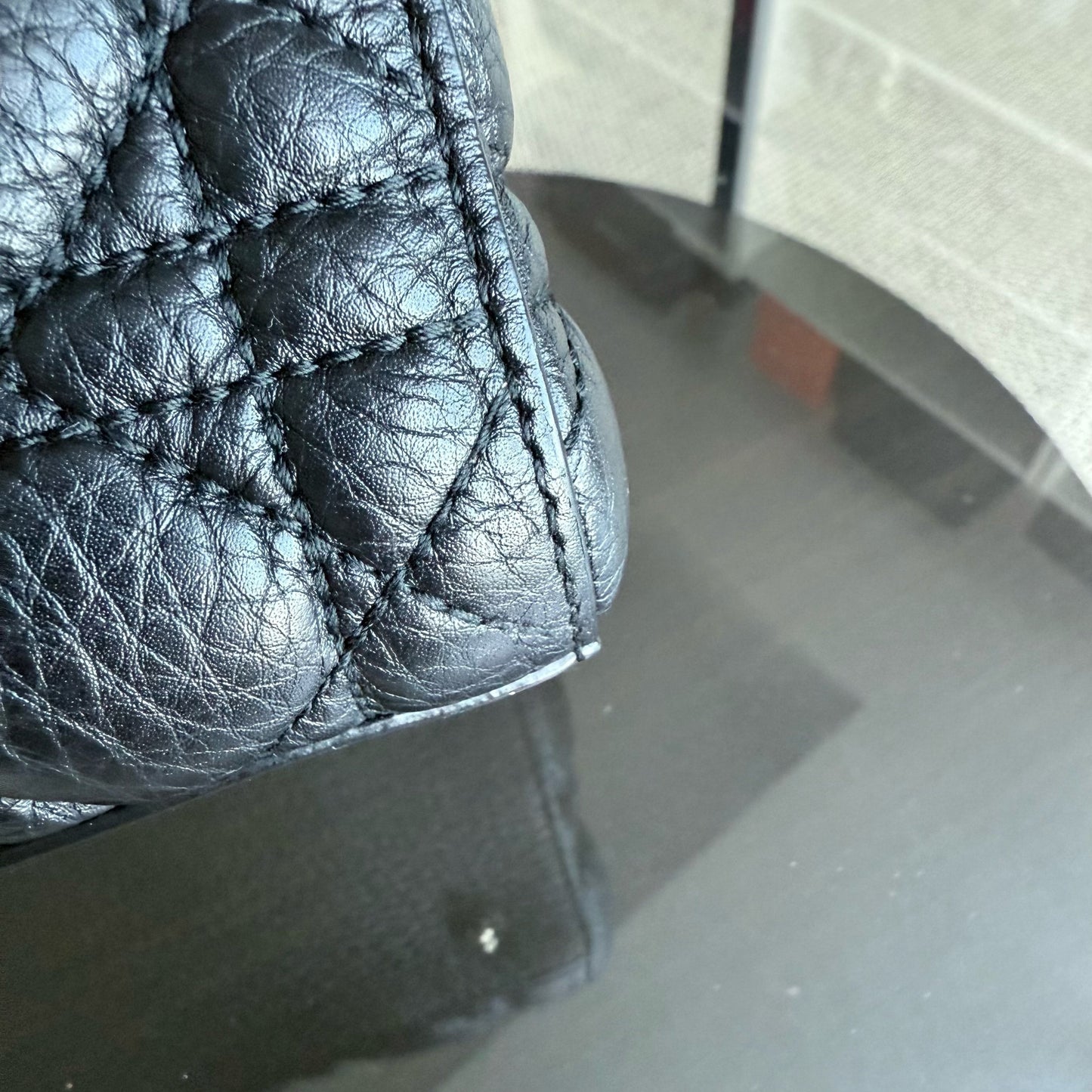 DIO Lady Rabat medium - Black Cannage calfskin and gold-tone hardware