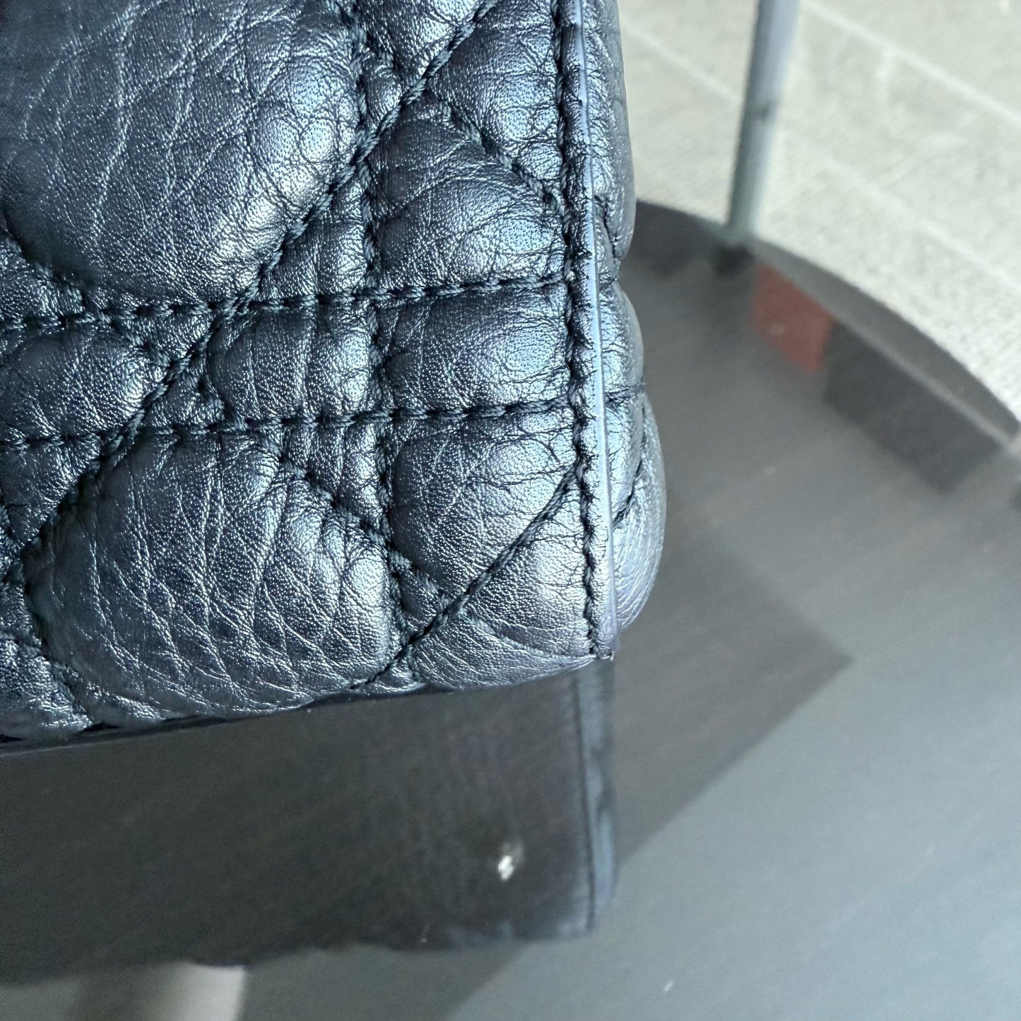 DIO Lady Rabat medium - Black Cannage calfskin and gold-tone hardware