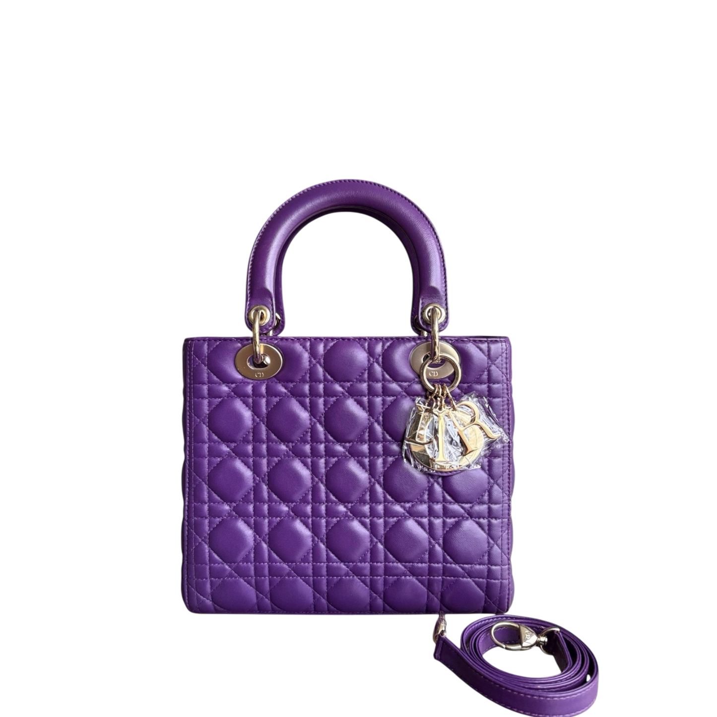 Kovancy Lady Moyen - Quincaillerie Cannage Lambskin Violet Argent