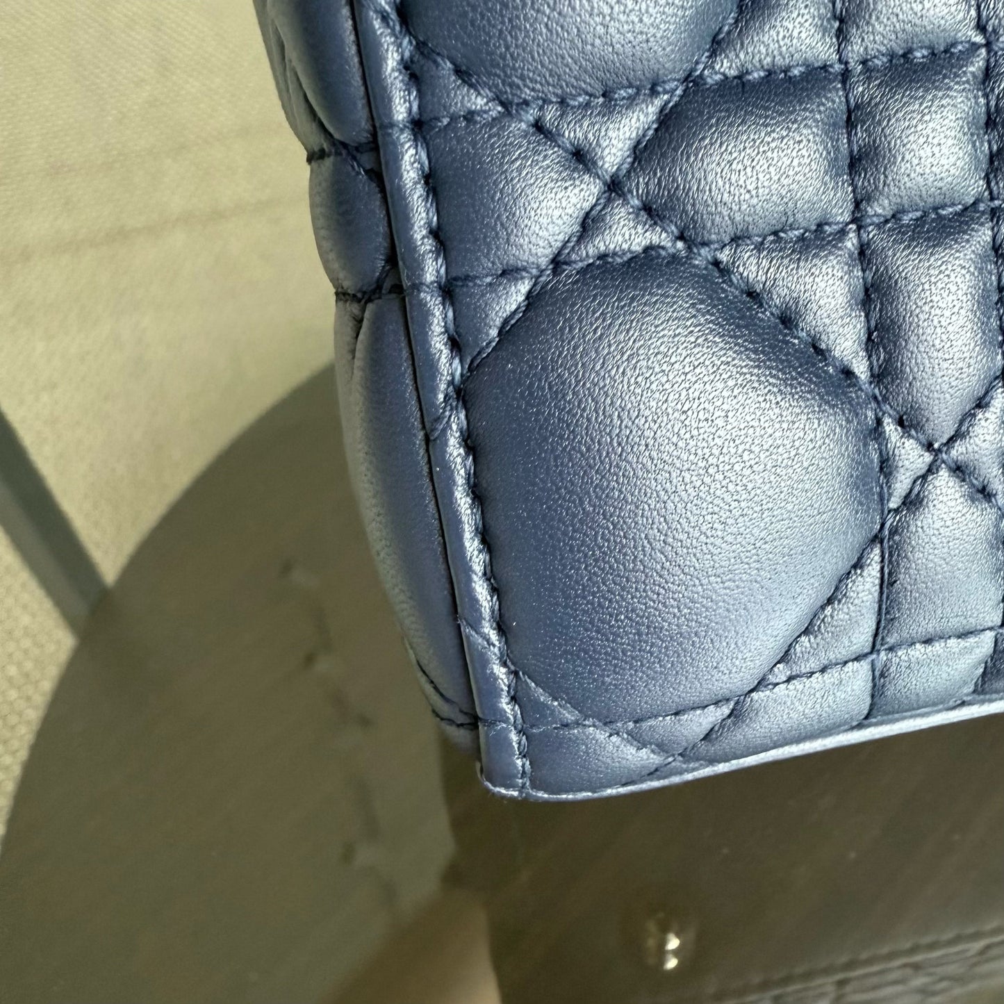 DIO Lady Petit - Dark Blue Cannage Lambskin, Gold Hardware
