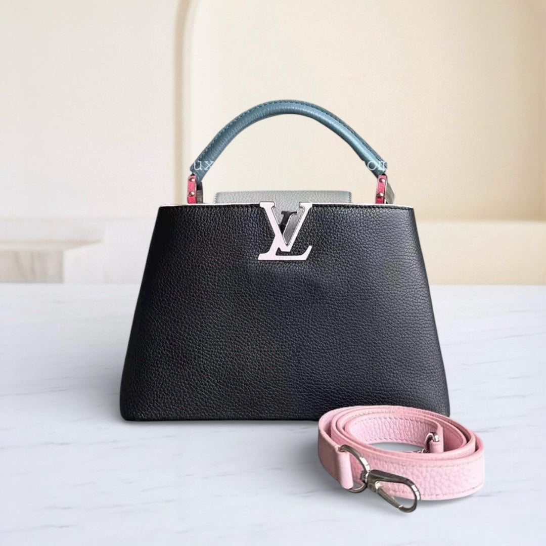 LVT Capucines BB tricolor Taurillon leather shoulder bag