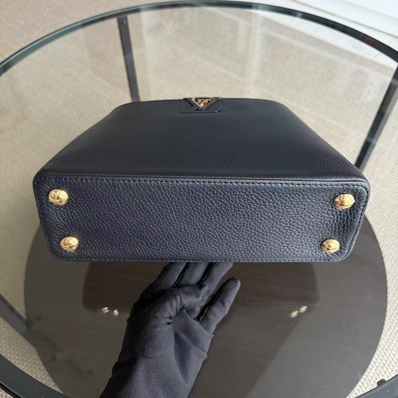 LVT Capucines BB - Black Taurillon Grained Calfskin Gold-tone Hardware