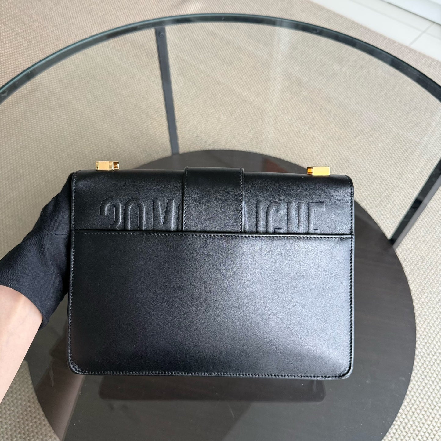 Kovancy Montaigne 30 - Cuir de veau lisse noir, accastillage doré