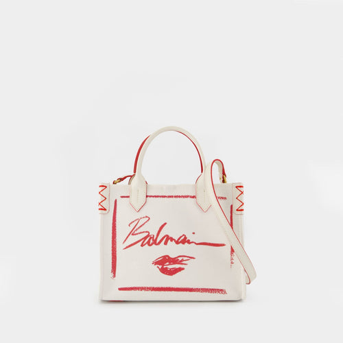 Kovancy Cabas B-Army Small - Toile - Blanc/Rouge