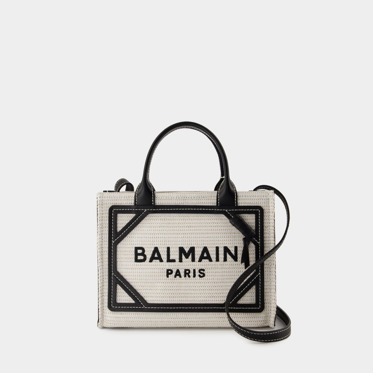 Kovancy Cabas B-Army Small - Raphia - Neutre/Noir
