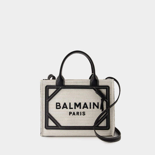 Kovancy Cabas B-Army Small - Raphia - Neutre/Noir