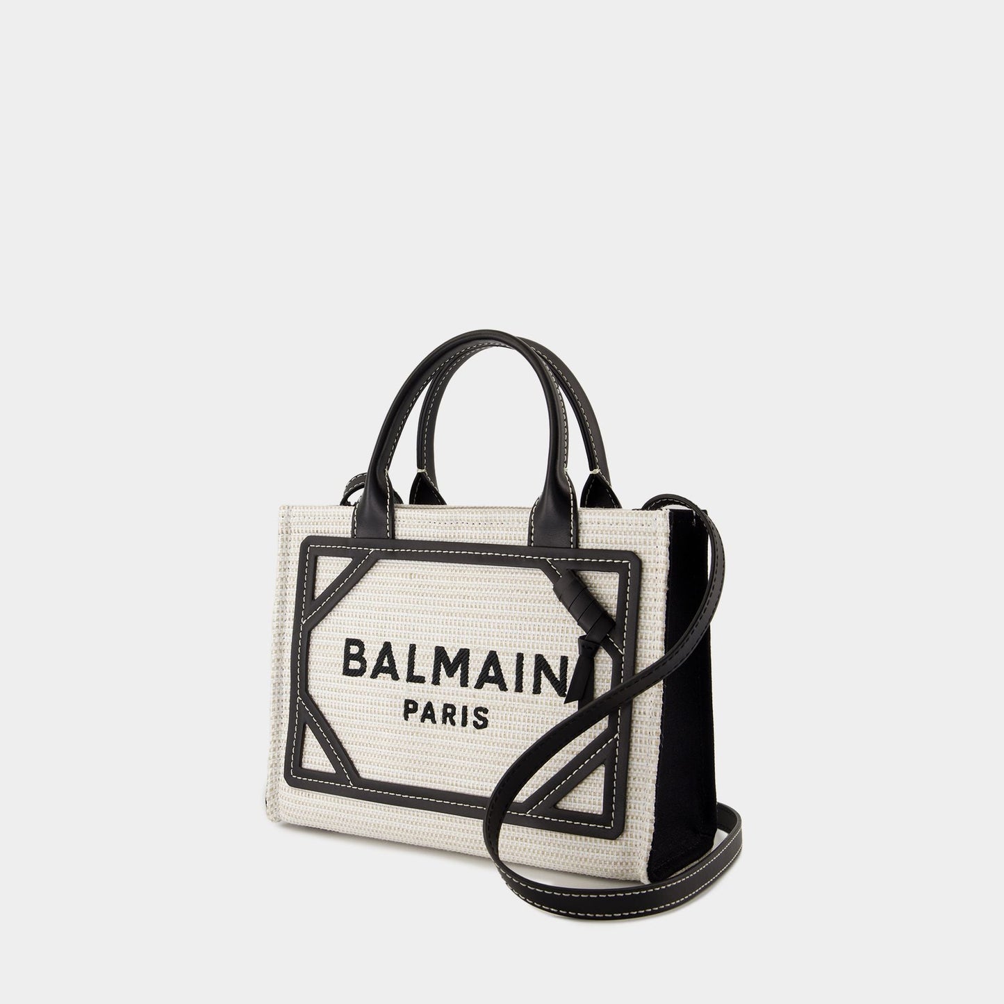 Kovancy Cabas B-Army Small - Raphia - Neutre/Noir