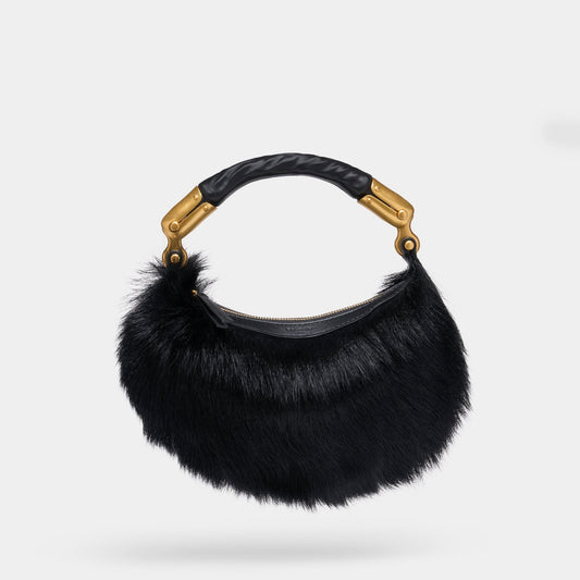 Kovancy Sac À Main Ebene Mini - Fourrure - Noir